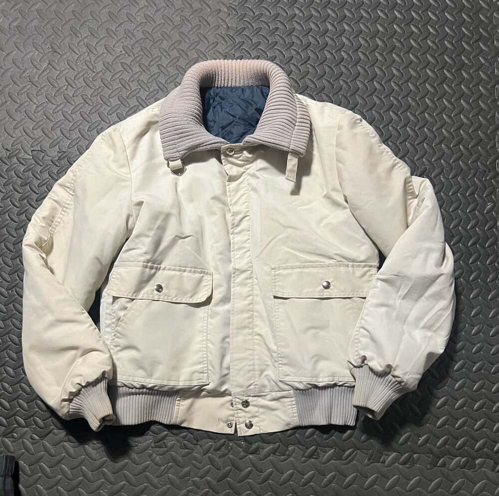 Vintage Schott NYC Bomber Flight Jacket Tan Sherpa Collar